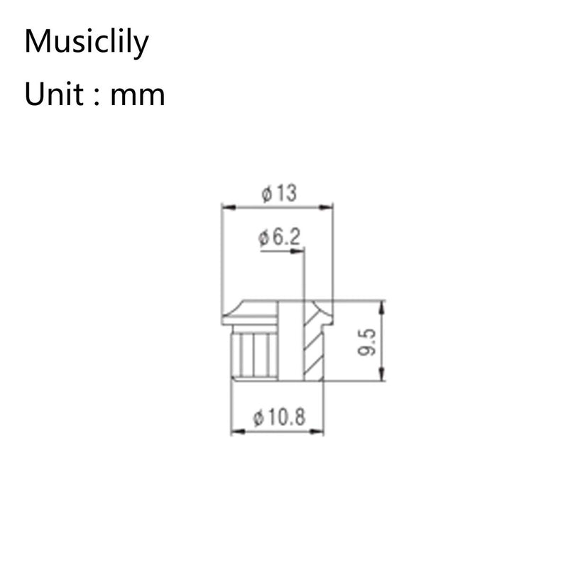 Musiclily Pro Metal Vintage/Modern 6mm to 10mm Guitar Tuner Conversion Bushings Tuning Pegs Adapter Ferrules, Gold (Set of 6)