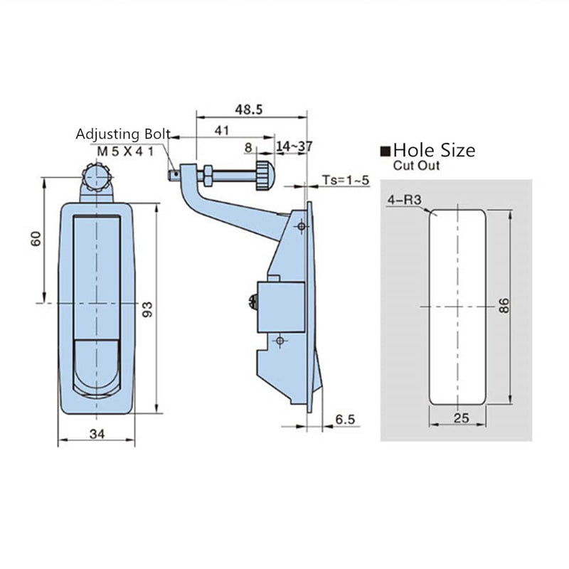 STHang-D 2PCS Compression Latch Lock Trigger Latch Lock, Zinc Alloy Adjustable Lever Hand Operated Compression Latch with Raised Trigger, Non-Locking, Flush Lever Latch (Silver) keyless 2
