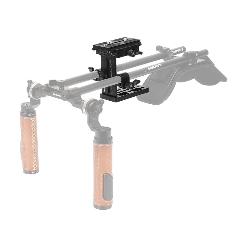 [AUSTRALIA] - CAMVATE Quick Release Plate with Up-and-Down Adjustable 15mm Rail Block for Shoulder Mount Rig - 2649 