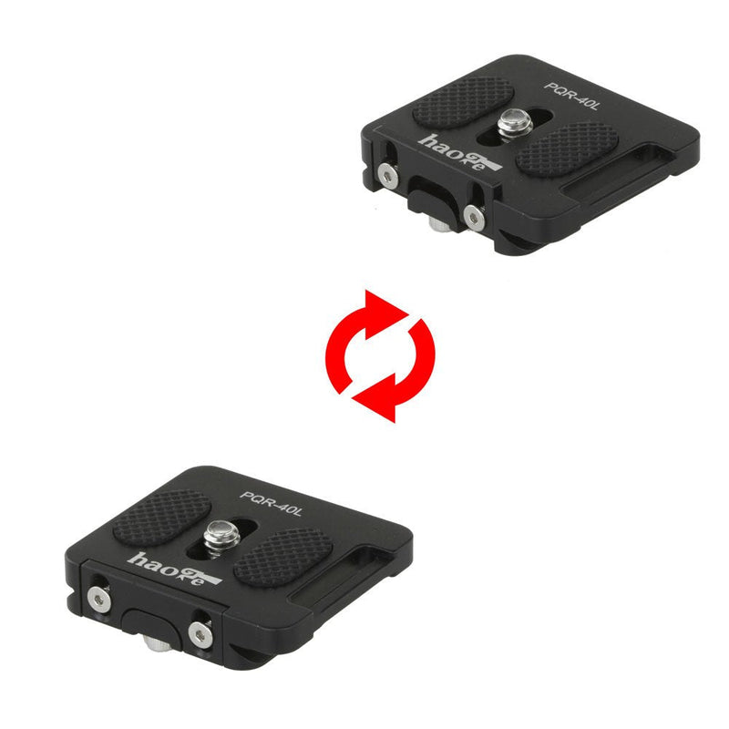 Haoge PQR-40L 40mm Universal Camera Quick Release Plate with Retractable Lip Flange for Arca Swiss Standard Tripod Ball Head Ballhead Clamp