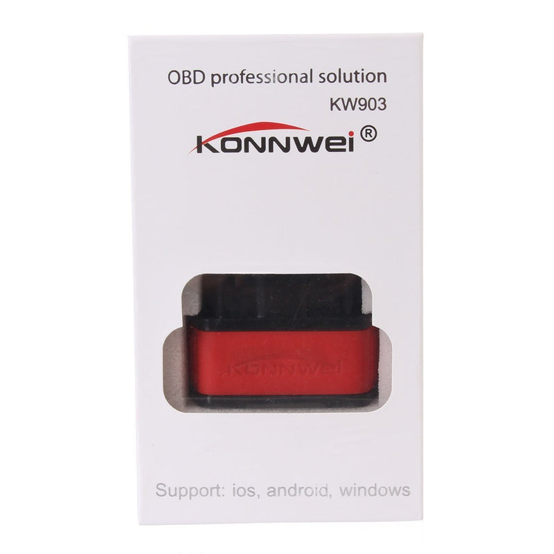 KONNWEI KW903 ELM327 WiFi ODB2 Code Reader Diagnostic Scan Tool for iPhone Android PC Auto Code Scanner (Black red) Black red