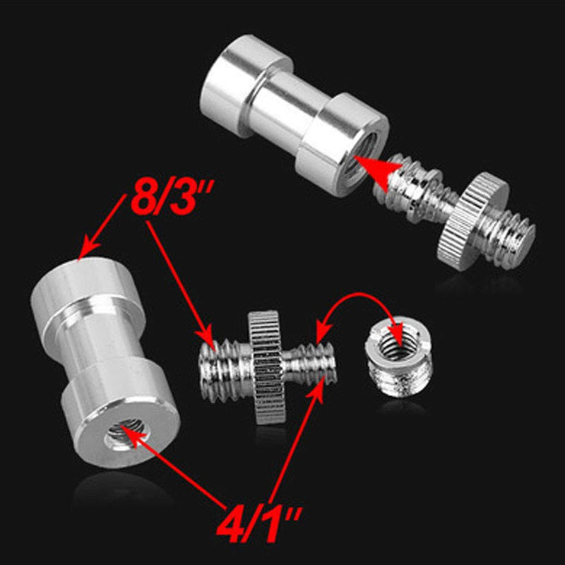 Acxico 3Set Camera Cam 1/4" 3/8" Tripod Screw Adapter Converter to Light Stand Holder Mount