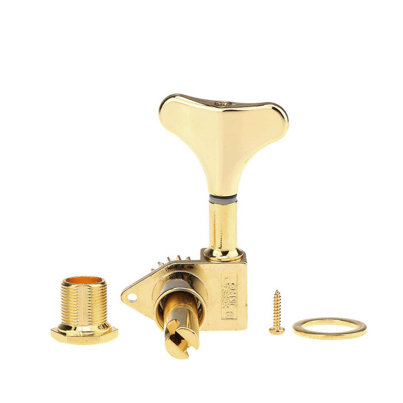 Wilkinson 2R2L 20:1 Ratio Bass Tuners Machine Heads Tuning Pegs Keys Set for Ibanez Style Electric Bass, Gold