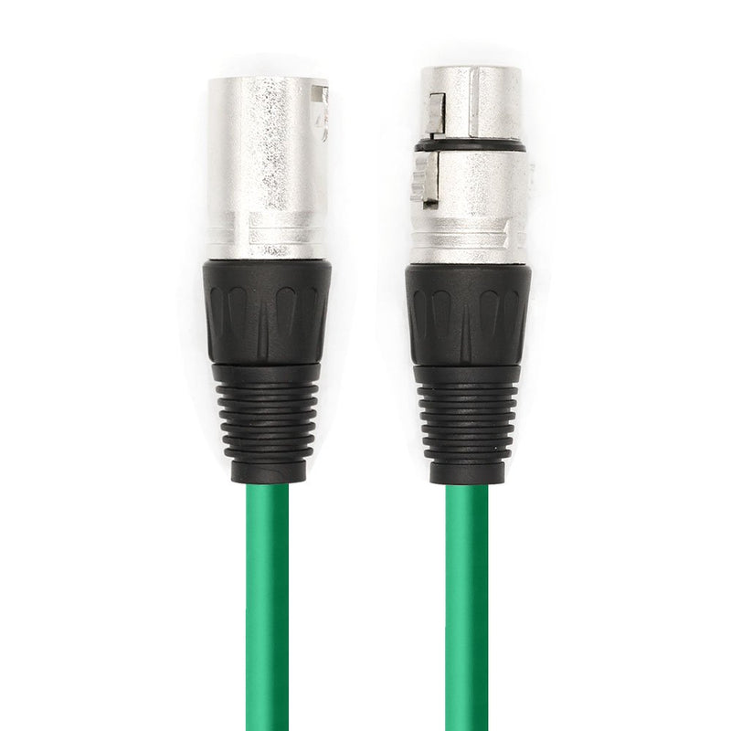 [AUSTRALIA] - Dremake 16.5 Feet Sound Speaker Cable 3 Prong Microphone XLR Cable 3Pin XLR Male to XLR Female Snake Cord for Performance, Stage, Karaoke, Public - Green 16.5FT/5M 