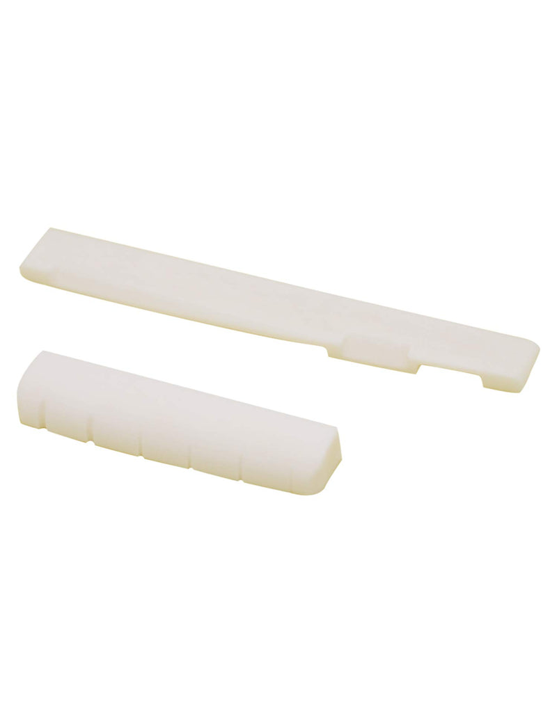 Metallor Bone Bridge Nut and Saddle for Folk Acoustic Guitar Parts Replacement 6 String Pre Slotted White 43 x 9 x 6mm Nut and 73 x 9.5 x 3mm Saddle. Nut: 43×9×6mm+Saddle: 73×9.5×3mm