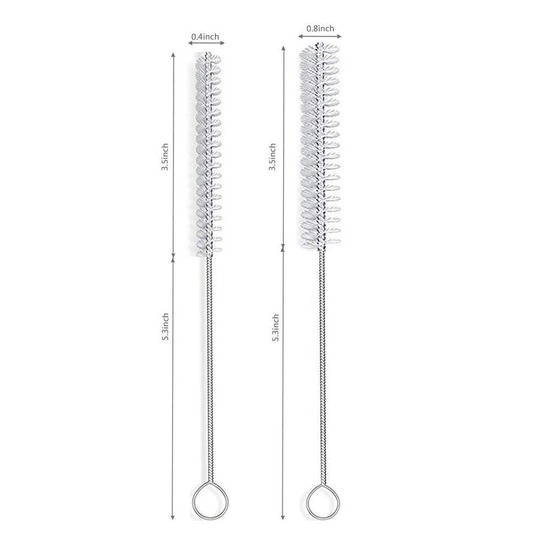 6PCS Thick Glass Graduated Dropper Pipettes Fluid and Liquid Pipettors 0.5ml 1ml 2ml 3ml 5ml 10ml with Caps and 2PCS Washing Brushes (20cm-7.8inch) 6