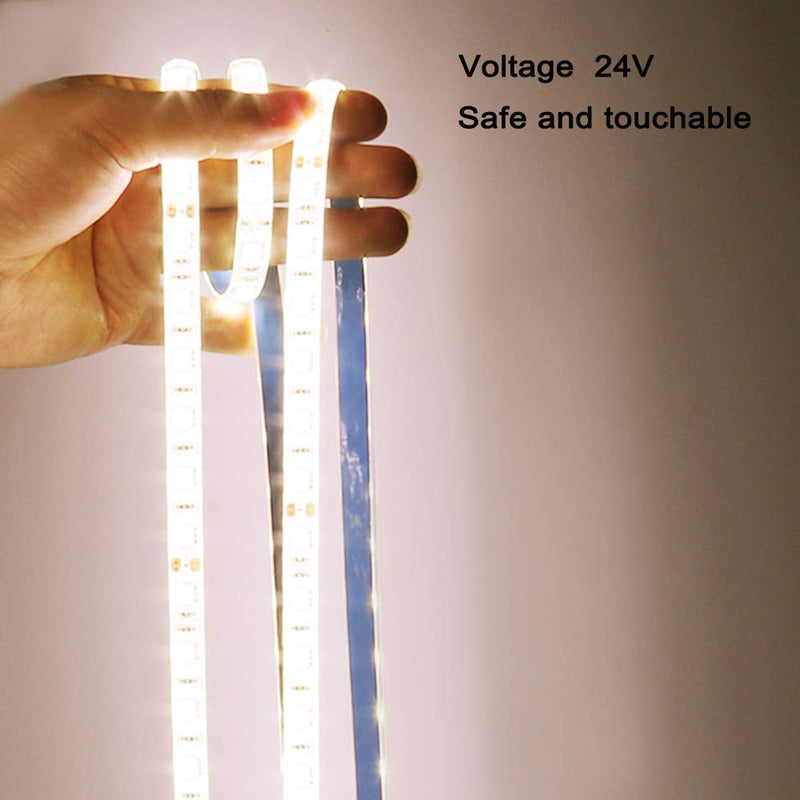 [AUSTRALIA] - YUNBO LED Strip Light Natural White 4000-4500K, 16.4ft/5M 300 Units Cuttable SMD 5050 24V Waterproof Flexible LED Tape Light for Home, Kitchen Cabinet, Living Room Lighting Decoration 