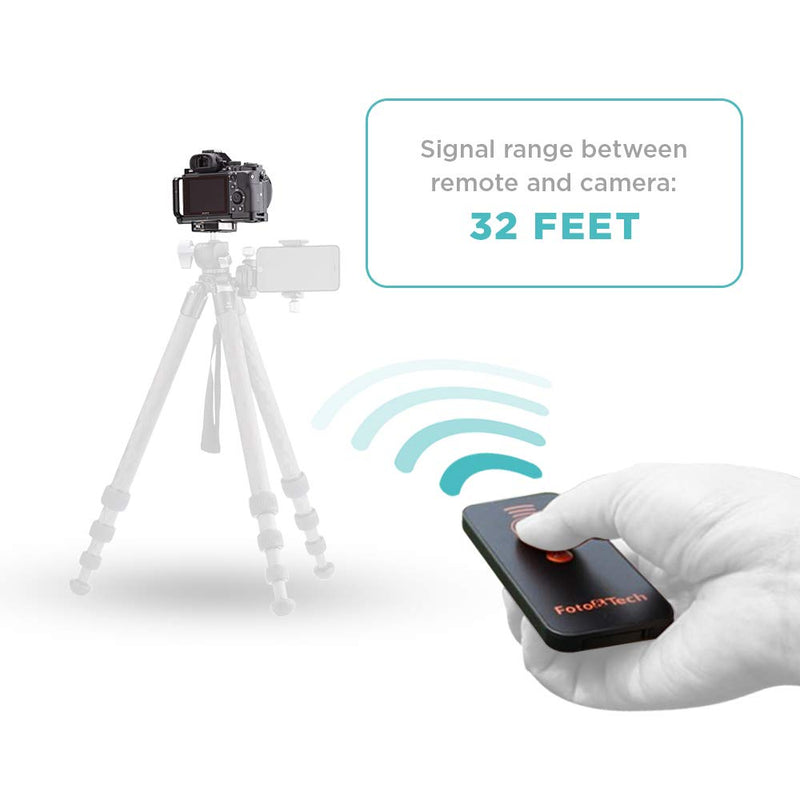 Foto&Tech IR Wireless Remote Control Compatible with Sony A7R IV III II,A7III A9 A7 II A7 A7R A7S A6600 A6500 A6400 A6300 A6000 A55 A65 A77 A99 A900 A700 A580 A560 A550 A500 NEX-7 NEX-6 NEX5T NEX-5R 1 PC Black