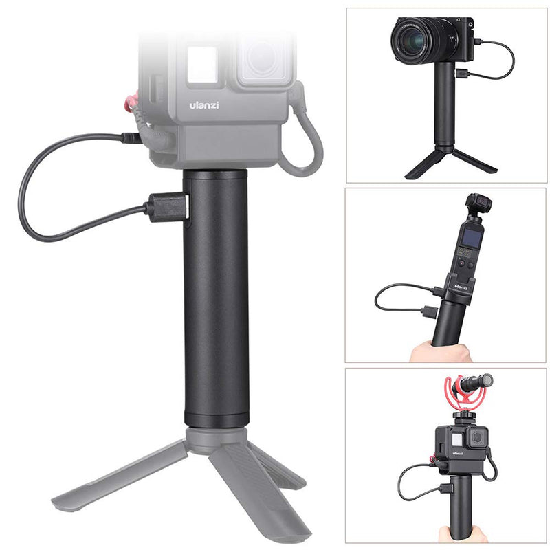 Andoer BG-2 6800mAh Power Bank Hand Grip with 1/4 Inch Screw USB Type-C Charging Port Aluminium Alloy Compatible with DJI OSMO Pocket GoPro 8/7/6 Action Camera Compact Digital Camera iPhone Samsung S