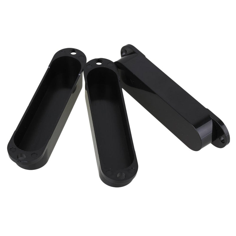 lovermusic Lovermusic 82mm Black Plastic Closed Shell Electric Guitar Single Coil Pickup Covers Pack of 3