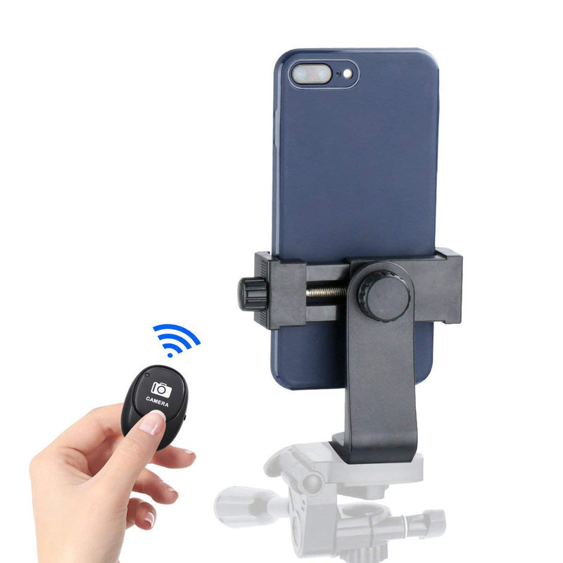 Ulanzi Cell Phone Tripod Adapter - Universal Phone Tripod Mount Attachment for Any Size Smartphone - Includes Bonus Wireless Shutter Remote for iPhone Samsung Huawei Xiaomi Phone Mount with Remote