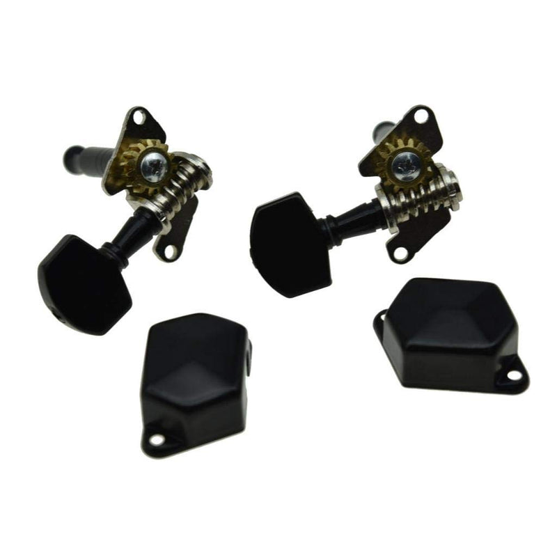 KAISH 6 Inline Semi-Closed Guitar Tuning Keys Pegs Guitar Tuners Machine Heads for Electric Guitars Black