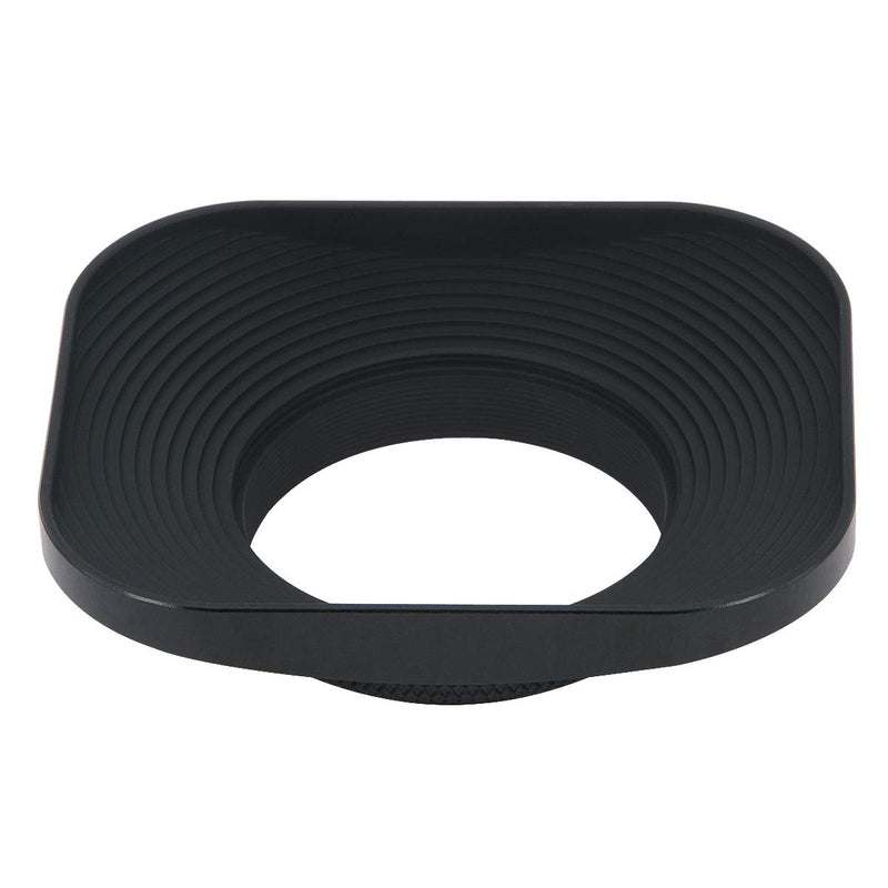 Haoge LH-B39T 39mm Square Metal Screw-in Lens Hood with Cap for Fujifilm Fujinon 60mm f/2.4 XF60mmF2.4 R Macro, Fuji 27mm f/2.8 XF27mmF2.8 Lens and Other Lens with 39mm Filter Thread Black