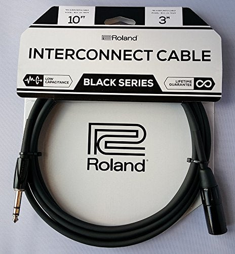Roland Black Series Balanced Interconnect Cable—1/4-Inch Trs Male To Xlr Male, 10Ft/3M - Rcc-10-Trxm 3 Meters