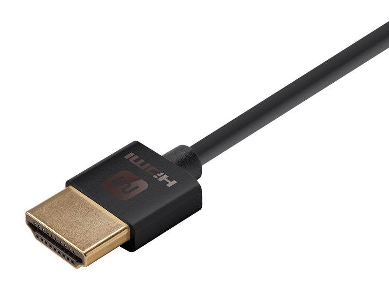 Monoprice HDMI High Speed Cable - 4 Feet - Black, 4K@60Hz, HDR, 10.2 Gbps, 36AWG, YUV 4:2:0 - Ultra Slim Series 4ft