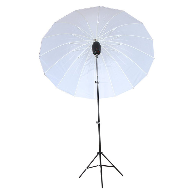 FOTOCREAT 60inch White Diffusion Parabolic Umbrella 16 Fiberglass Rib 7mm Shaft 60"(152cm)