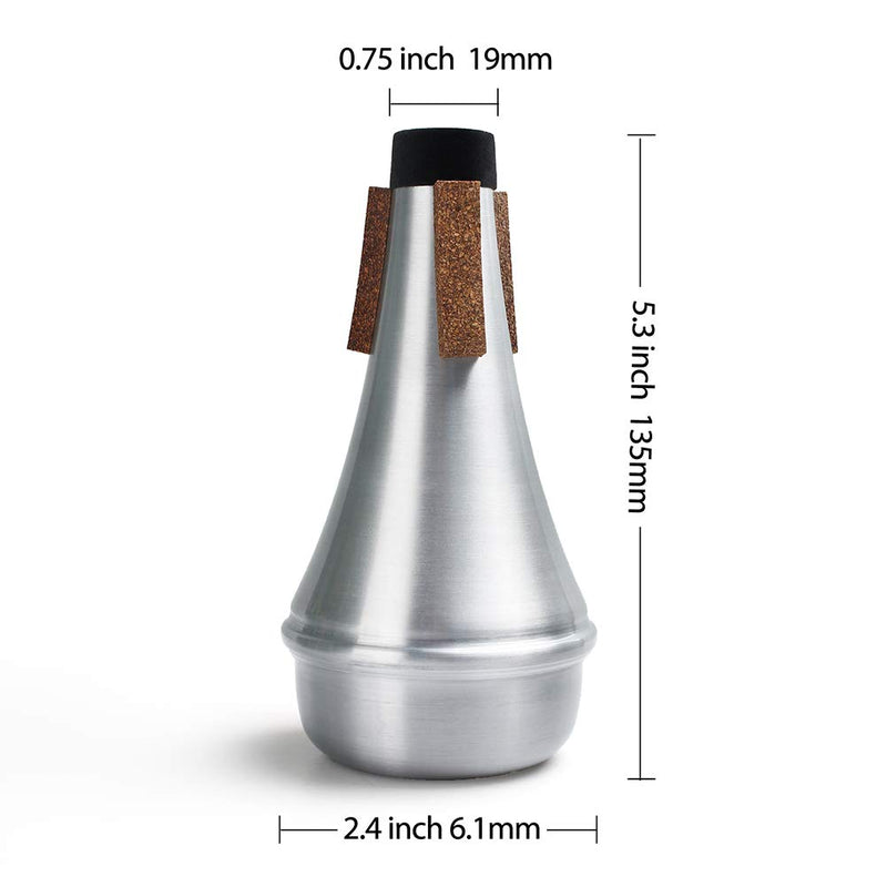 [AUSTRALIA] - LotFancy Practice Mute Trumpet, Mini Size Aluminum Practice Mute for Jazz, Lightweight Silencer for for Indoor Trumpet Practice, Beginners to Experienced Players Aluminum Mute-Straight（Mini Size） 