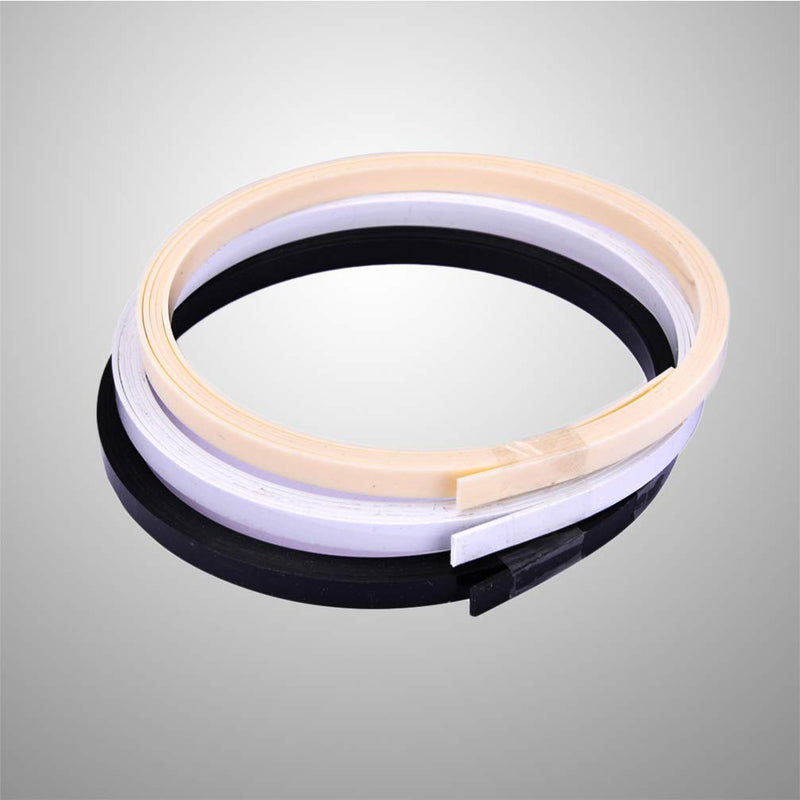 Artibetter 3pcs Plastic Guitar Binding Purfling Strip Guitar Binding Material for Guitar Parts Accessories (Black White Beige)