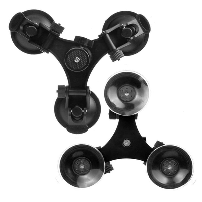 Walway Triple Suction Cup Mount with 360 Degree Tripod Ball Head Mount & Screw Mount Adapter for GoPro Hero 6 5 4 Session 3+, SJCAM SJ4000 SJ5000 SJ6000, Sony, Xiaomi Yi