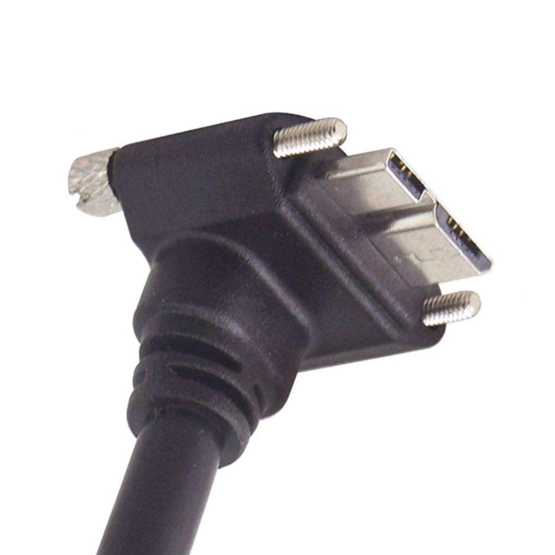 [AUSTRALIA] - CY 90 Degree Down Angled Micro USB Screw Mount to USB 3.0 A Type Data Cable 3m 10ft 