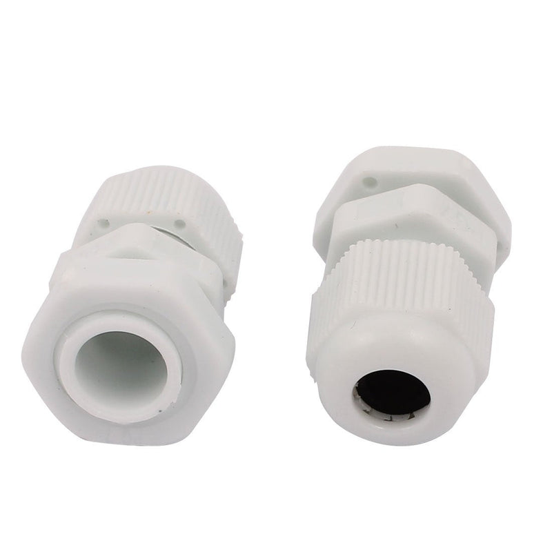 uxcell White Plastic PG7 Water Resistance Cable Gland Fixing Connector Joints Fastener 100 PCS