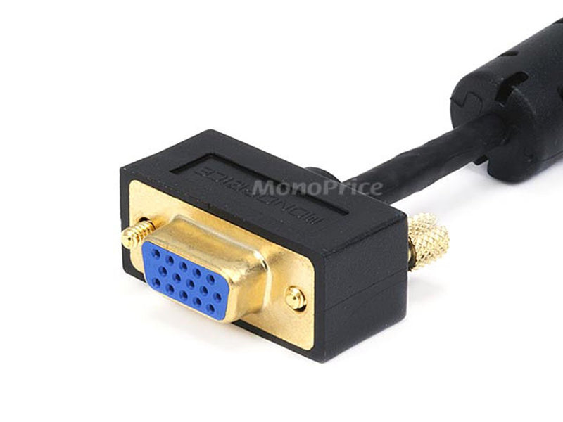 Monoprice 35ft Ultra Slim SVGA Super VGA 30/32AWG M/F Monitor Cable w/ ferrites (Gold Plated Connector) 35 Feet