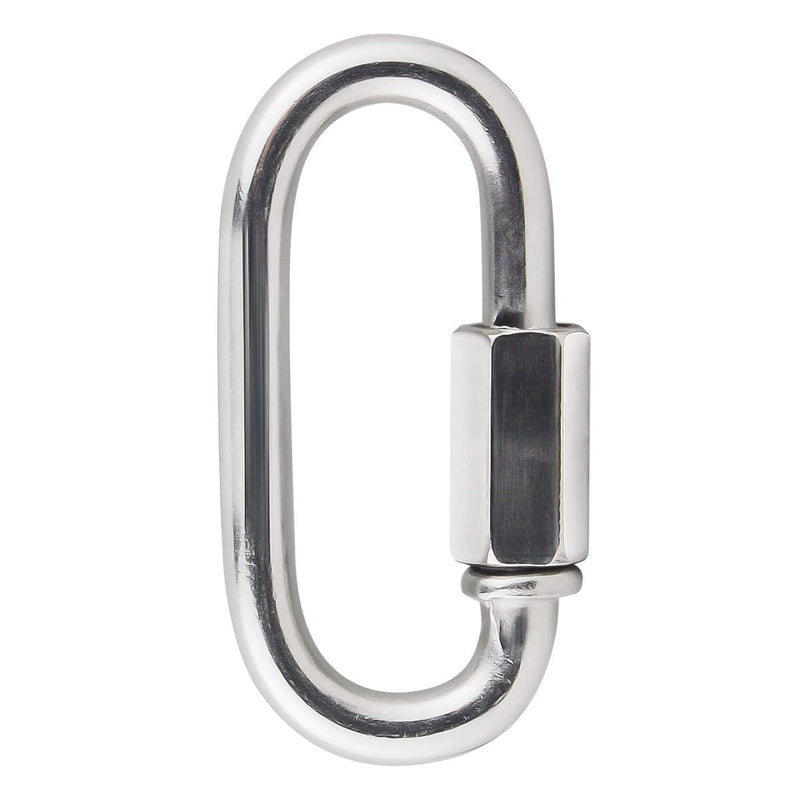 BNYZWOT 304 Stainless Steel Quick Links D Shape Locking Quick Chain Repair Links M6 1/4 inch Pack of 15