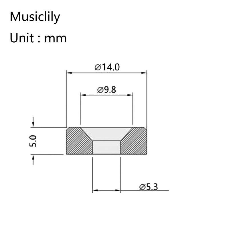 Musiclily Electric Guitar Bass Neck Joint Bushings and Bolts with Screws, Black (Pack of 4)