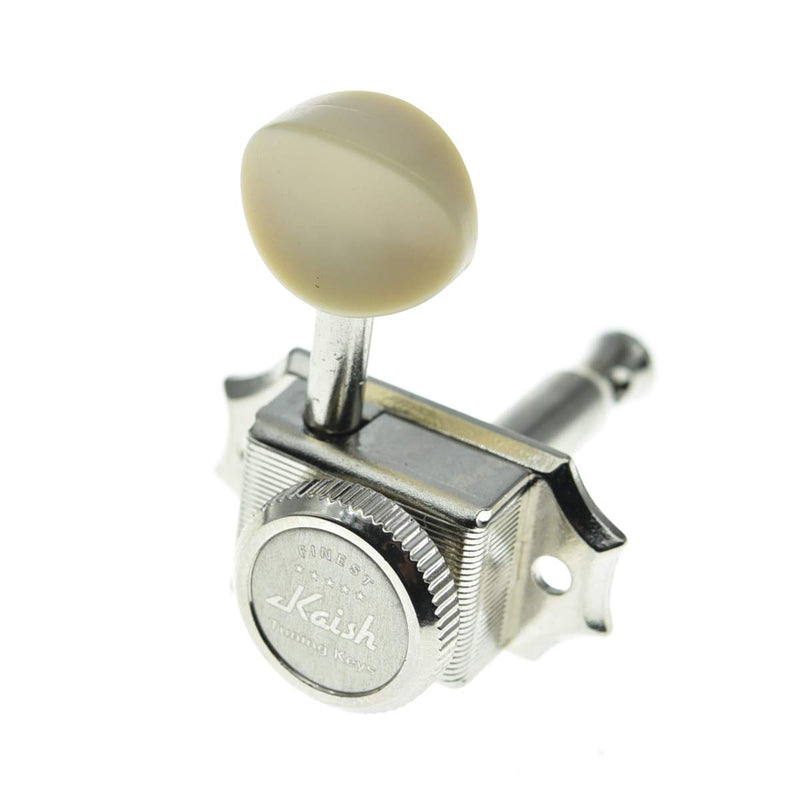 KAISH 3x3 Guitar Vintage Style Locking Tuners Guitar Tuning Keys Pegs Guitar Lock Machine Heads for Les Paul Guitars Nickel with Ivory Button