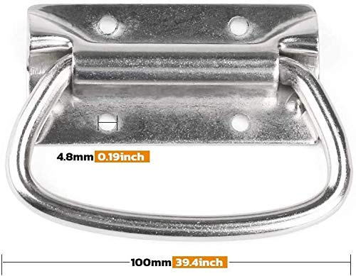 Stainless Steel Pull Handles for Toolbox Lifting Door Chest 4 Inch (Pack of 2, Silver) Pack of 2, Silver