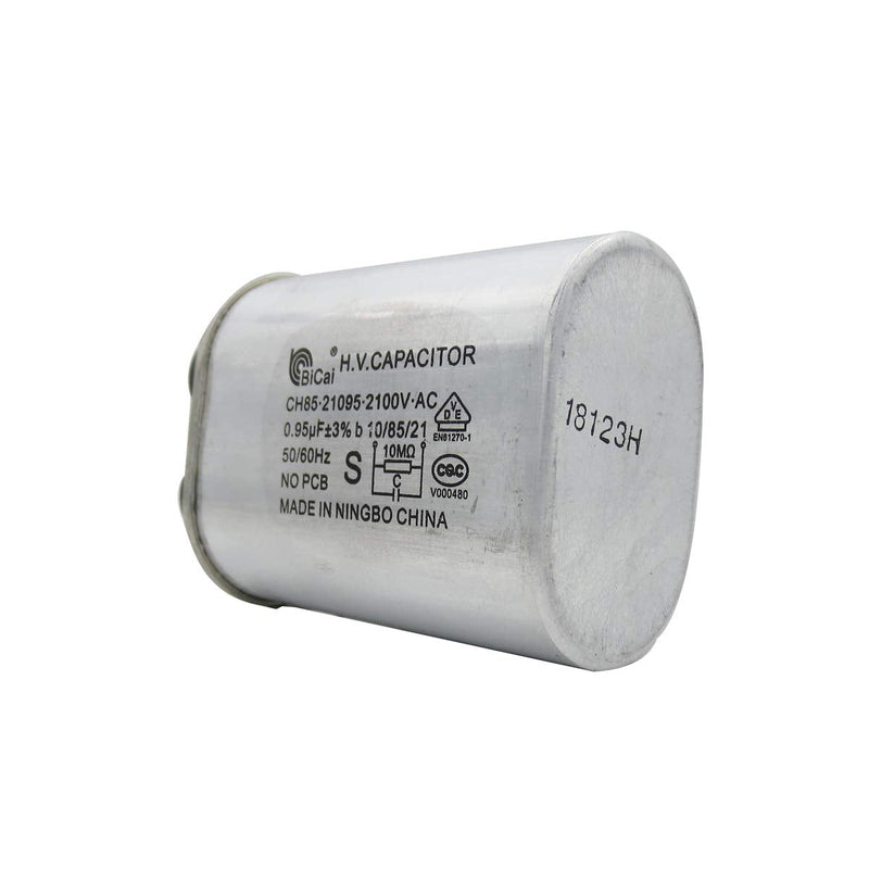 [AUSTRALIA] - Meter Star CQC Universal Household Microwave High Voltage Capacitor 0.95uf ch85 21095 2100V AC H.V.Capacitor 10/85/21 50/60Hz NO PCB 3/16 pin 