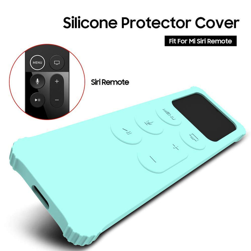AWINNER Protective Case Compatible for Apple TV 4K 5th / 4th Gen Remote/HD Siri Remote (1st Generation) - Lightweight [Anti Slip] Shock Proof Silicone Cover for Apple TV Siri Remote Controller (Cyan) Cyan