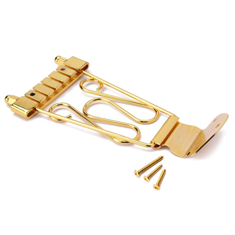 Alnicov A Set 6 String Jazz Archtop Guitar Trapeze Tailpiece with Wired Frame Hollow Semi Hollow Electric Guitar - Gold