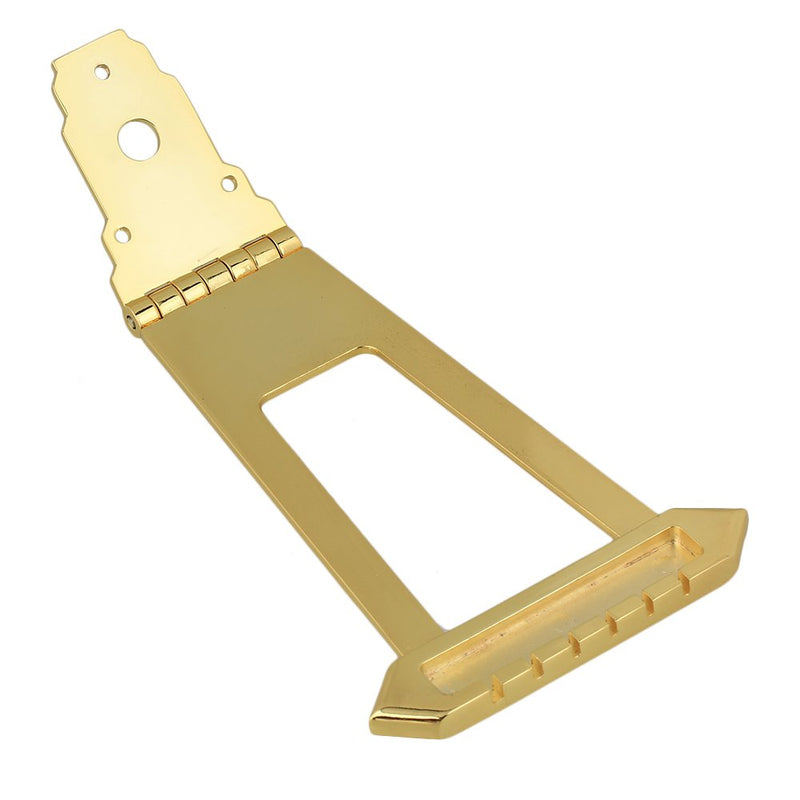 Yibuy Bridge Tailpiece Golden for JAZZ 6 String Guitar