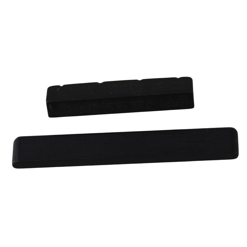 Yibuy Black Ebony 53x3x7mm Saddle & 35x5x7mmmm Nut Sets for 4 String Ukulele Guitar Set of 5 5 Set