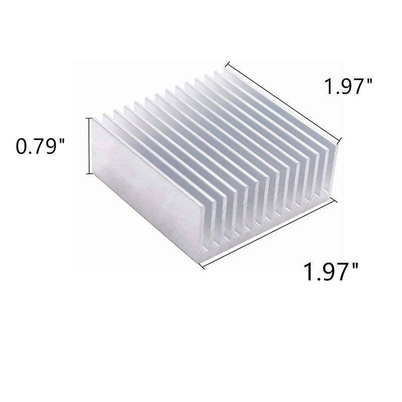 bnafes 4pcs Aluminum Heatsink Chipset Heat Radiator Cooling Fin Heatsink 50mm (L) x 50mm(W) x 20mm(H) Silver Tone