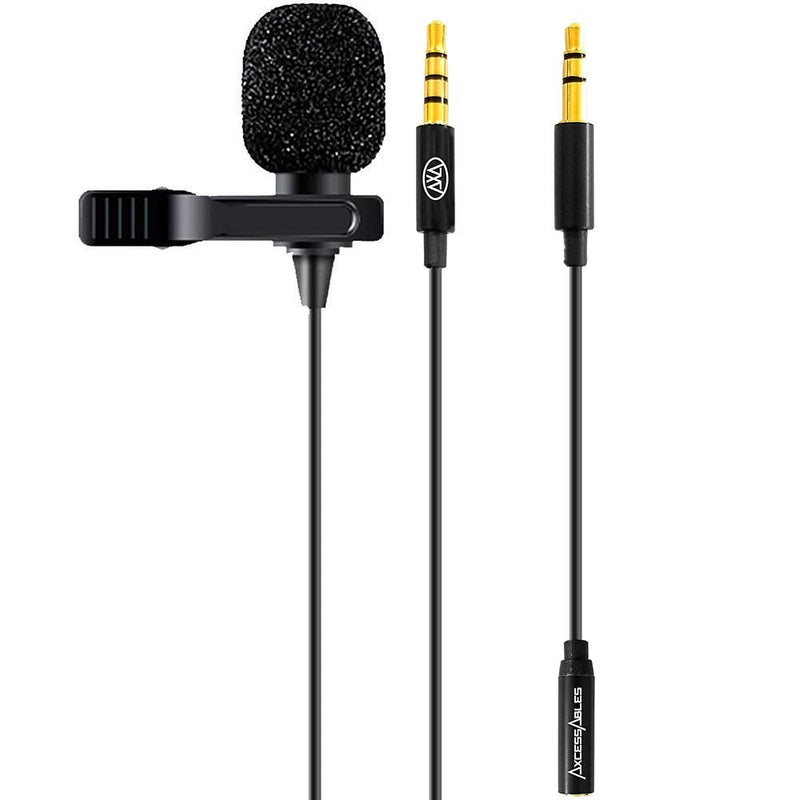 AxcessAbles LAV-C Lavalier Lapel Clip-On Condenser Microphone for PC, Mac & Android Mobile Devices