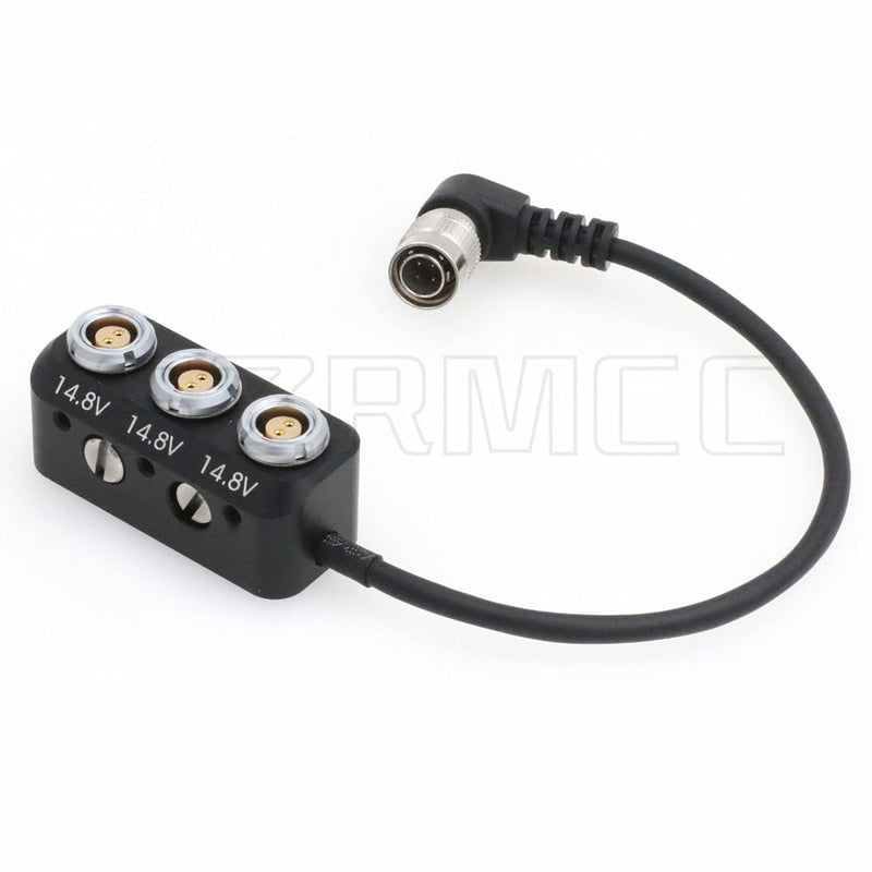 SZRMCC Hirose 4 Pin Male to 3X 2Pin Female Camera Power Splitter 1 to 3 Box for Sony F5 F55 ARRI Amira Camera