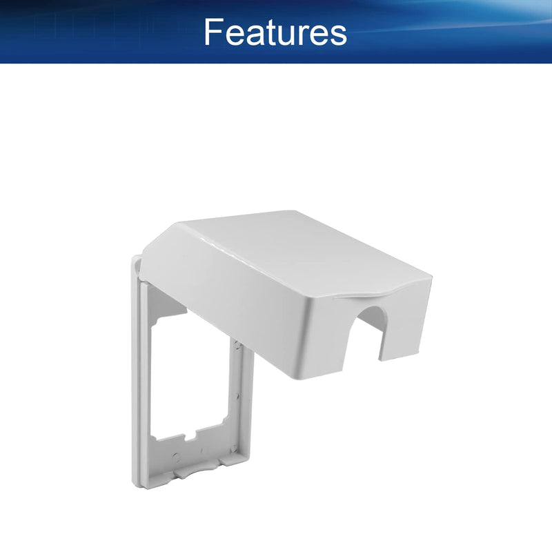 Heyiarbeit Weatherproof Cover Plug in Use Outlet Receptacle Protector 5.59"x3.27"x1.89"(LxWxH) for Retrofit Siding Construction 120 Type White 1Pcs White 124mm 1PCS