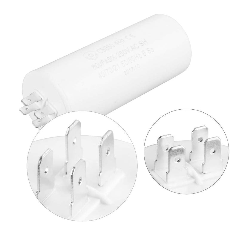 [AUSTRALIA] - CBB60 Capacitor, Cylindrical 80uF 250V Capacitor AC Motor Run Capacitor 50/60Hz for Motor Pump Air Conditioner 