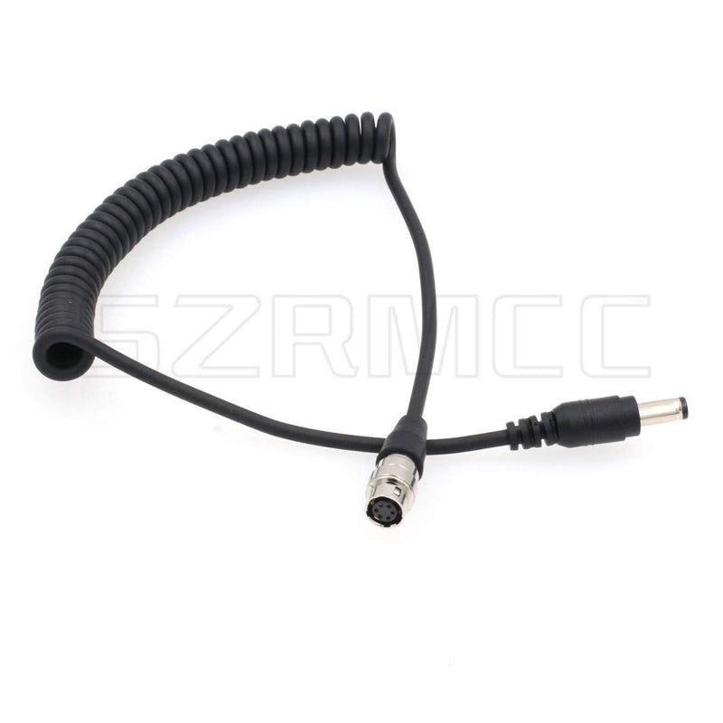 SZRMCC DC 5.5X 2.5mm to Hirose 6 Pin Female Camera Lens Coiled Power Cable for B4 2/3" Fujinon Canon Nikon Sony Panasonic Servo Lens Coiled Cable