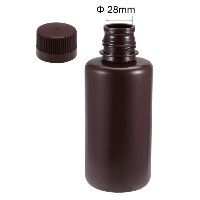 uxcell Plastic Lab Chemical Reagent Bottle 500ml/16.9oz Small Mouth Sample Sealing Liquid Storage Container Brown 2pcs