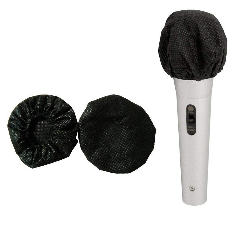 [AUSTRALIA] - RETON 100 Counts 7.8CM Disposable Microphone Cover Sanitary Karaoke Mic Cover Mike Windscreen for Recording Room, KTV and Any Shared Environment (Black) Black 