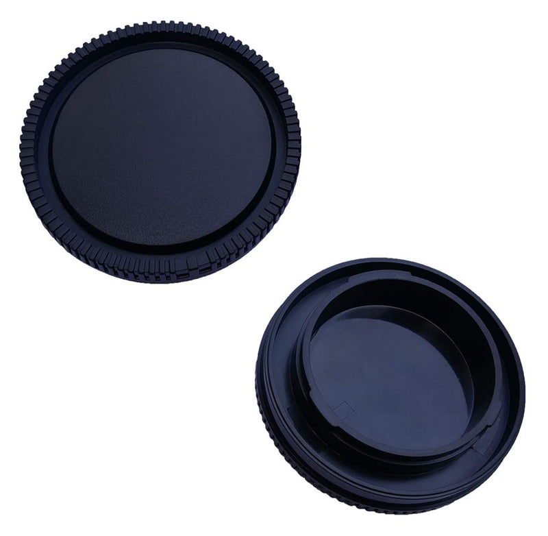 Rear Lens Caps & Camera Body Cap Cover Fit for Sony E-Mount NEX Cameras A7 II/III A7R III A9 A7 A7R A7S A6600 A6500 A6400 A6300 A6100 A5100 NEX-7 NEX-6 NEX-5T NEX3 NEX-5R[2 Sets]