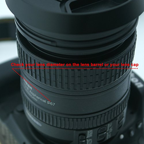 SIOTI Camera Standard Hollow Vented Metal Lens Hood with Cleaning Cloth and Lens Cap Compatible with Leica/Fuji/Nikon/Canon/Samsung Standard Thread Lens 52mm Standard Vented