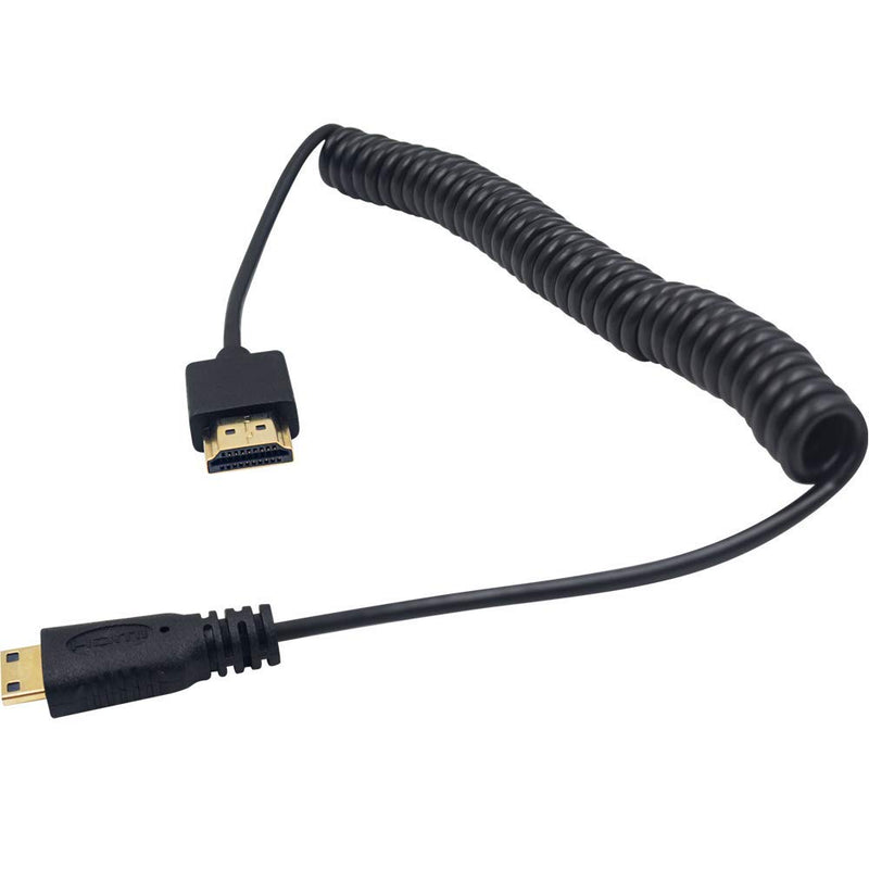[AUSTRALIA] - Duttek Mini HDMI to HDMI Cable, HDMI to Mini HDMI Cable, Ultra-Thin HDMI Male to Mini HDMI Male Coiled Cable Support 4K Ultra HD, 1080p, 3D,for Projector, Monitor, Camcorder(HDMI 2.0) (1.8M/6FT) 1.8M/6FT 