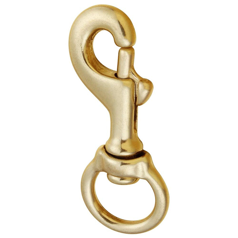 AOWESM 3-1/4 Inch Solid Brass Swivel Bolt Snap Hooks 7/8 Inch Swivel Eye Single Ended Scuba Diving Clips Keychain Holder for Dog Collar, Pet Leash, Flag Halyard and More (2 Pieces)