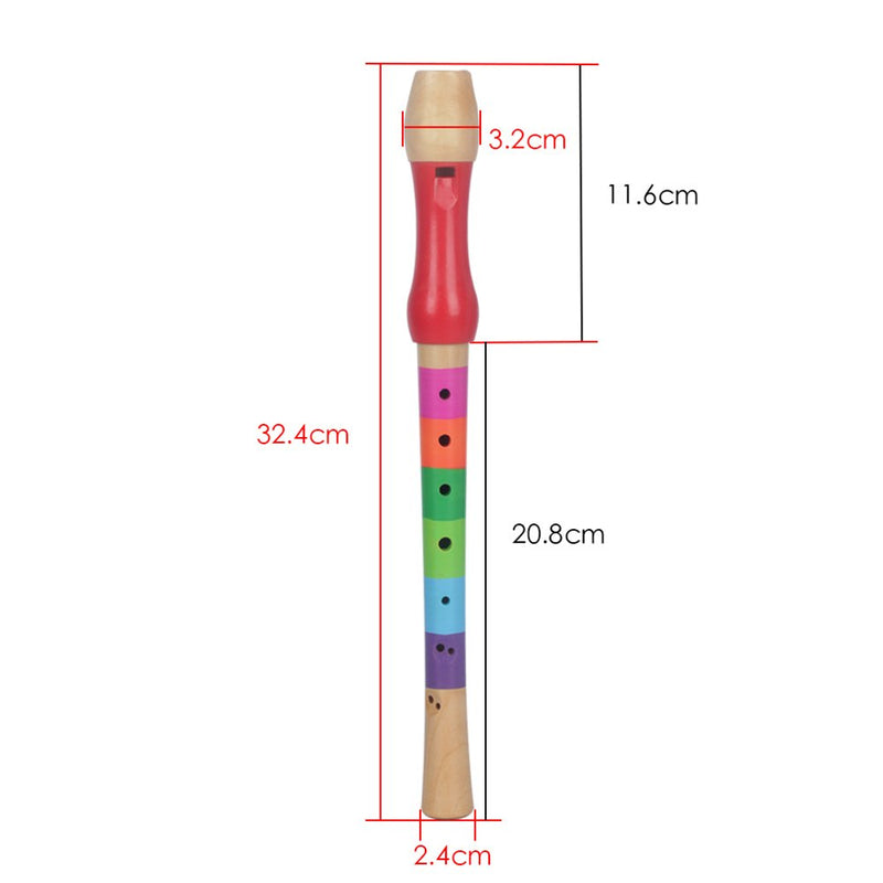 ULTNICE Wooden Descant Recorder 8 Hole Soprano Recorder Flute Music Playing Wind Instruments for Kids (Random Color)