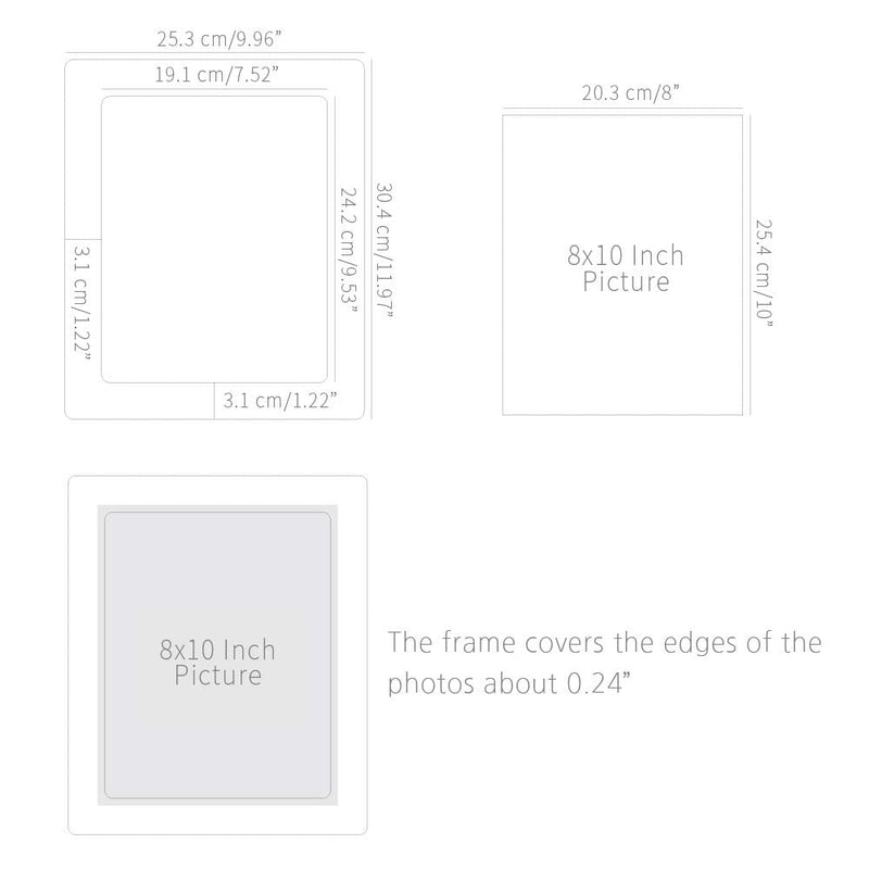 Monolike Paper Photo Frames 8x10 Inch Black 10 Pack - Fits 8"x10" Pictures 8x10 Black 10p