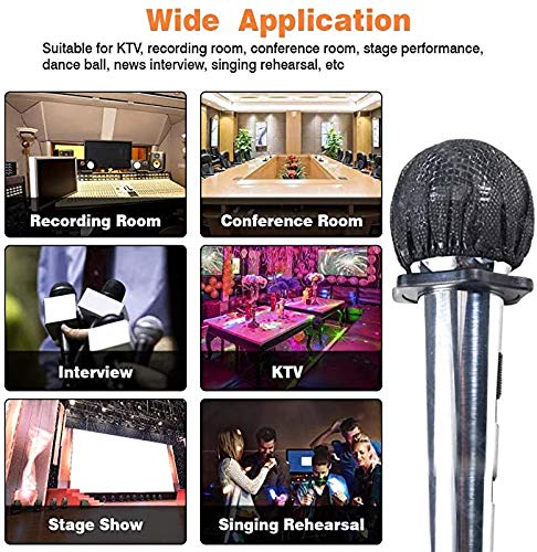 [AUSTRALIA] - Nanum Disposable Microphone Cover,Non-Woven Windscreen Mic Cover Microphone Protective Cap for KTV Recording Room News Gathering (100pcs) (Black) Black 